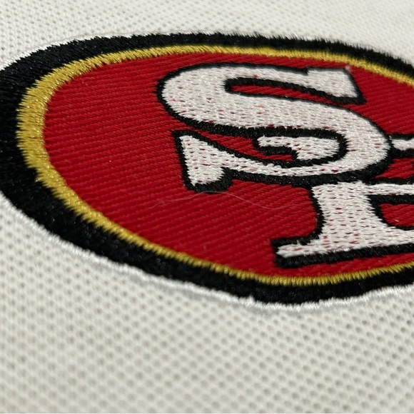 San Francisco 49ers Football Rugby Style Klew NFL Red Gold Polo Shirt Mens sizes - Picture 6 of 16